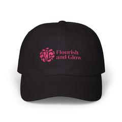Dad Cap - "Flourish and Glow" Embroidered Floral Logo