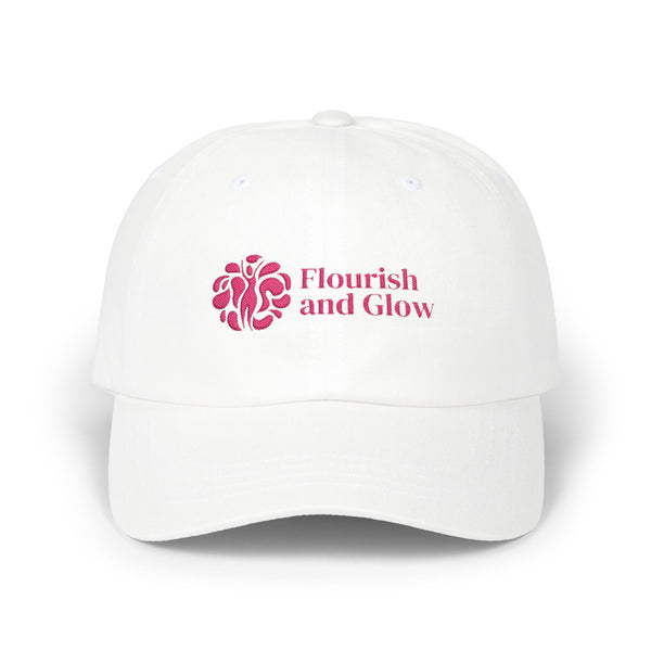 Dad Cap - "Flourish and Glow" Embroidered Floral Logo