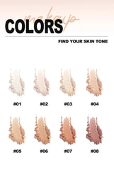 8-Color Matte Pressed Powder – Full Coverage