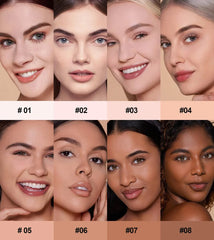 8-Color Matte Pressed Powder – Full Coverage