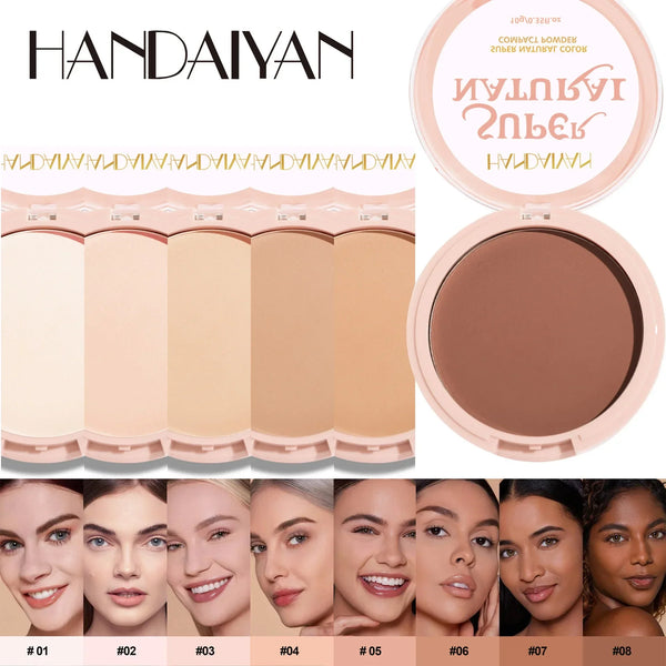 8-Color Matte Pressed Powder – Full Coverage