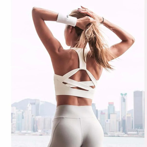 Women’s White Push-Up Sports Bra